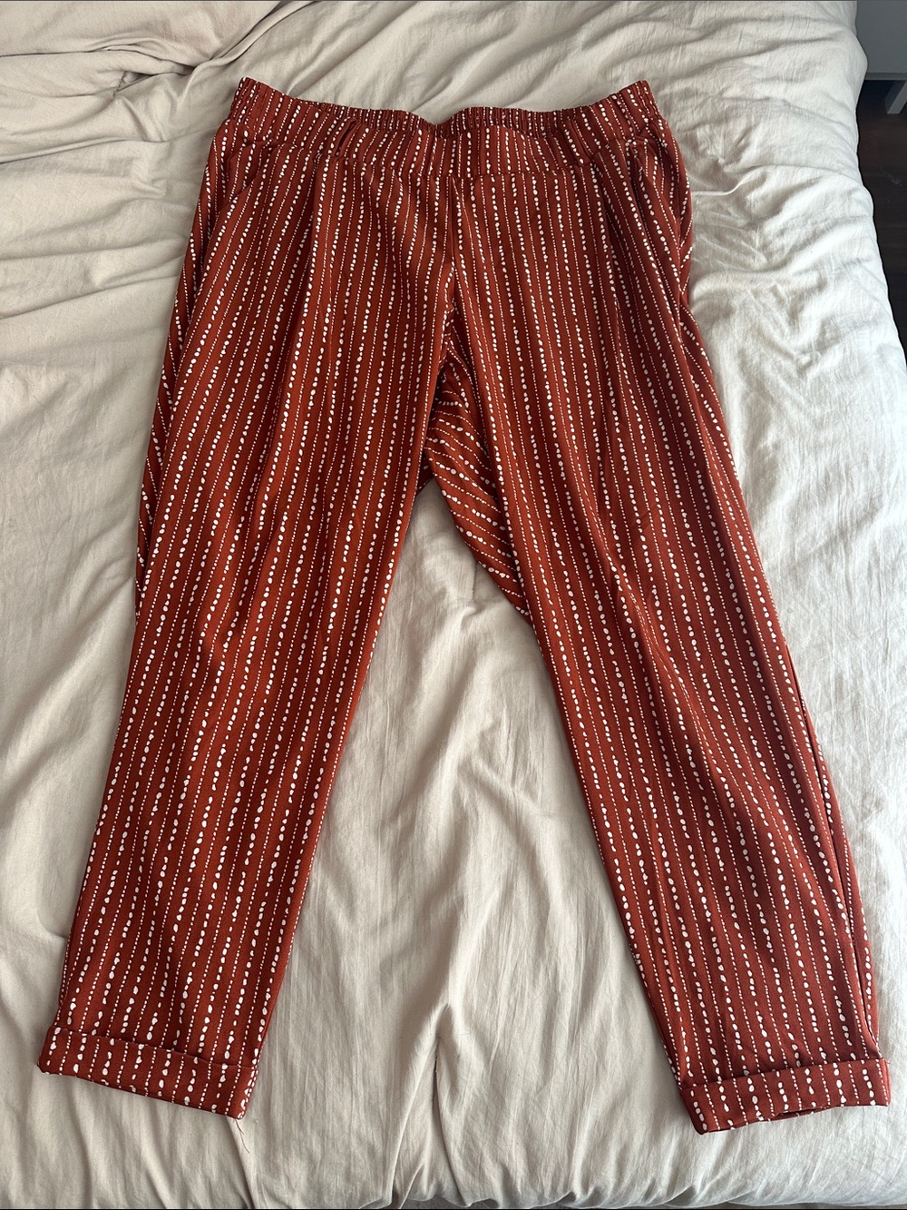 torrid Rust Red Cropped Patterned Ankle Pants
